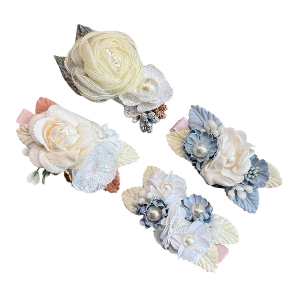 Boho Mini Floral Hair Clips Set for Girls